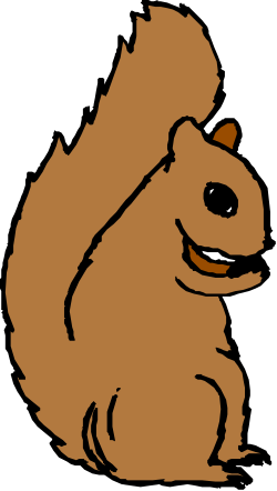 Brown Squirrel Sitting on Hind Legs - Playful Clipart for Nature Themes