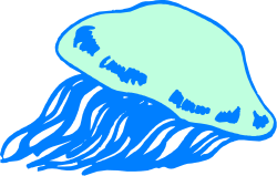 Blue Jelly with White Stripe Clipart - Vivid Food Illustration