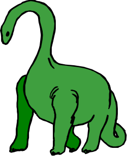 Green Dinosaur Silhouette on Black Background - Stunning Clipart