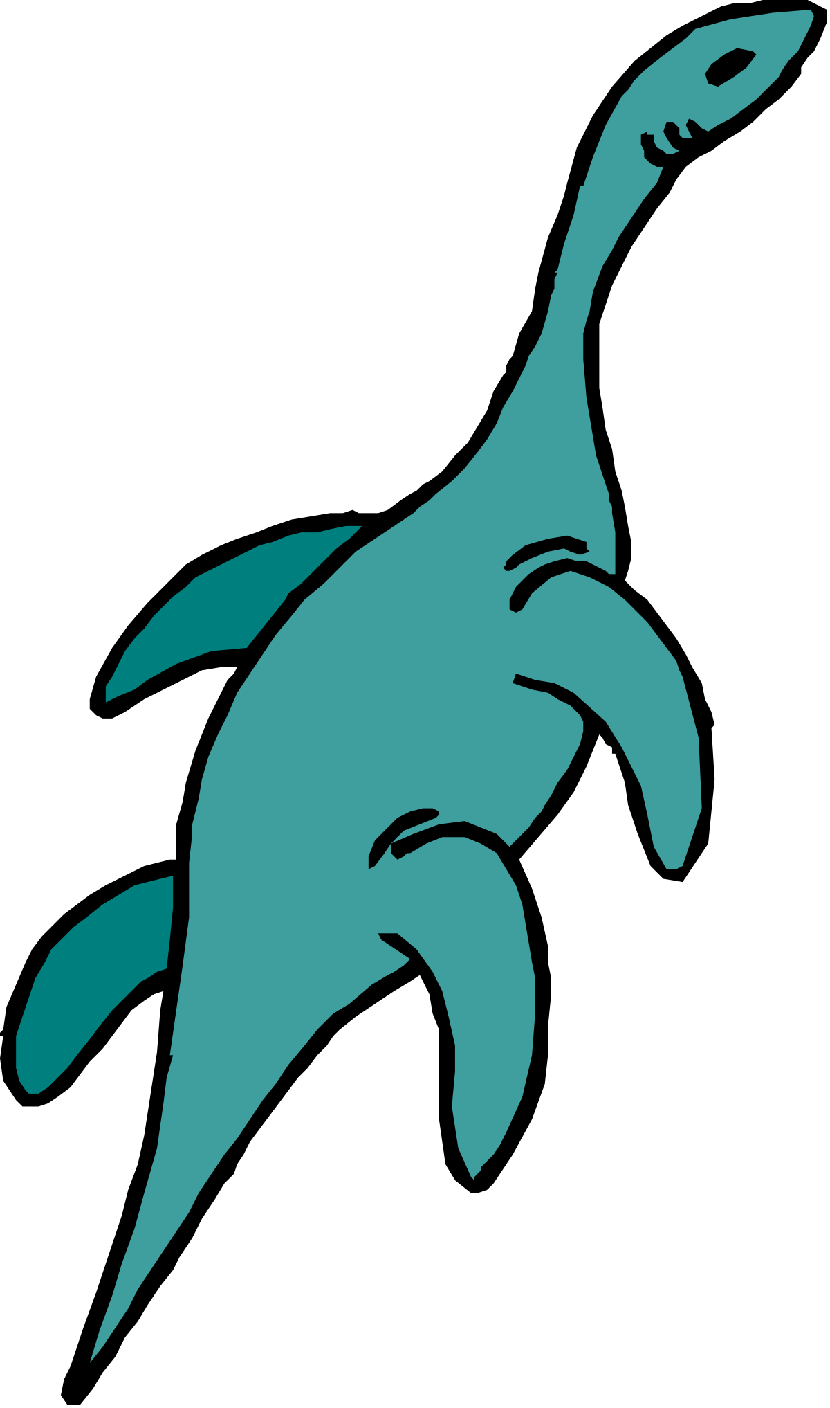 Blue Dinosaur Silhouette on Black Background - Premium Clipart