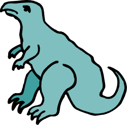 Dog Silhouette with Blue Tail - Creative Clipart for Your Projects