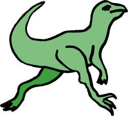 Green Dinosaur Silhouette on Black Background - Stunning Clipart Design