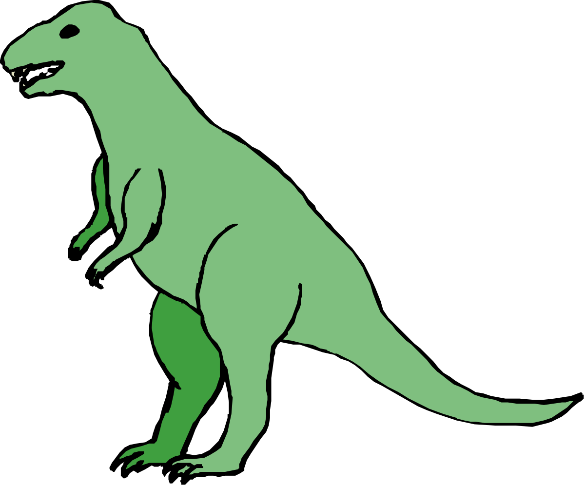 Green Dinosaur Clipart on Black Background
