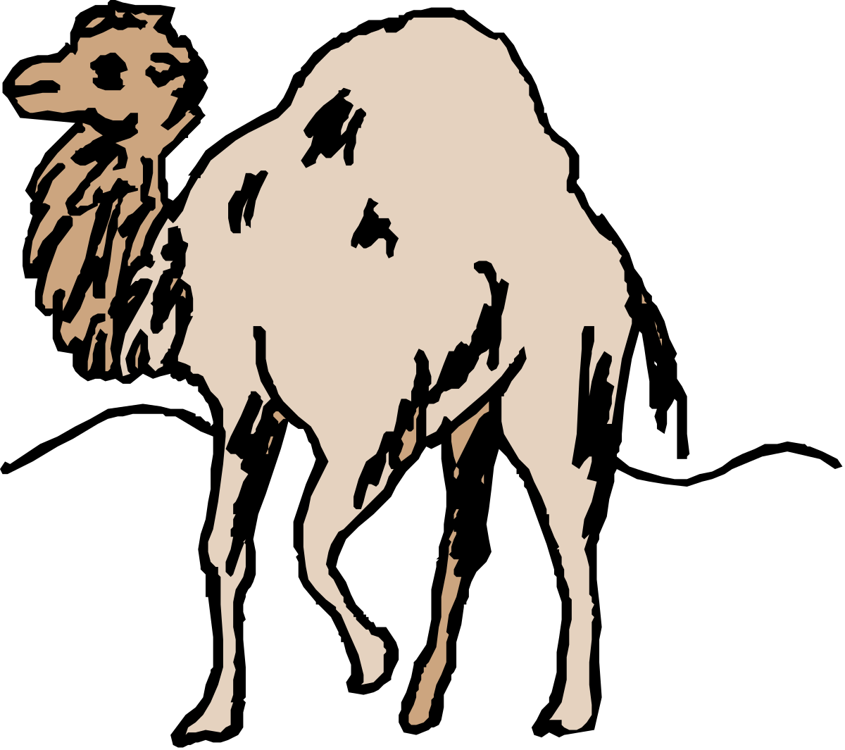 Brown and White Cow in Darkness - High-Quality Clipart for Your Projects