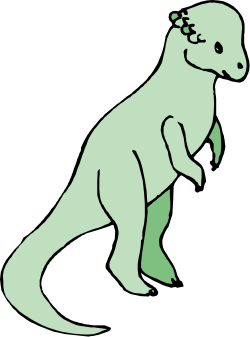 Green Dinosaur Clipart on Black Background - Perfect for Fun Designs