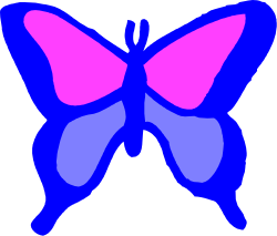 Blue and Pink Butterfly Clipart - Beautiful Insect Illustrations for Creative Projects