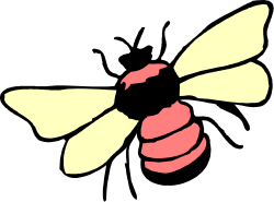 Bee Clipart with Pink and Yellow Body - Vibrant Insect Illustrations