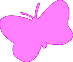 Pink Butterfly Clipart on Black Background - Vibrant and Elegant Design