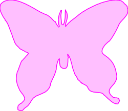 Pink Butterfly Silhouette on Black Background - Perfect for Designs