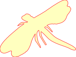 Yellow Insect on Black Background Clipart - Vibrant and Striking Visuals