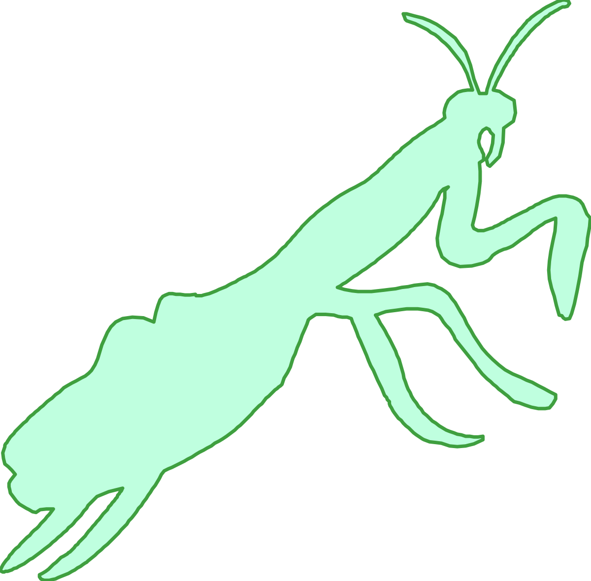 Green Praying Mantis Clipart for Nature and Insect Projects
