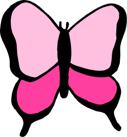 Pink Butterfly with Black Background - Stunning Clipart Design