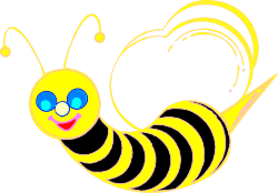 Bee Clipart: Adorable White-Faced Yellow Body Insect