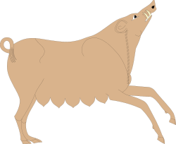 Goat with Long Horn and Long Tail Clipart  Unique Farm Animal Graphics