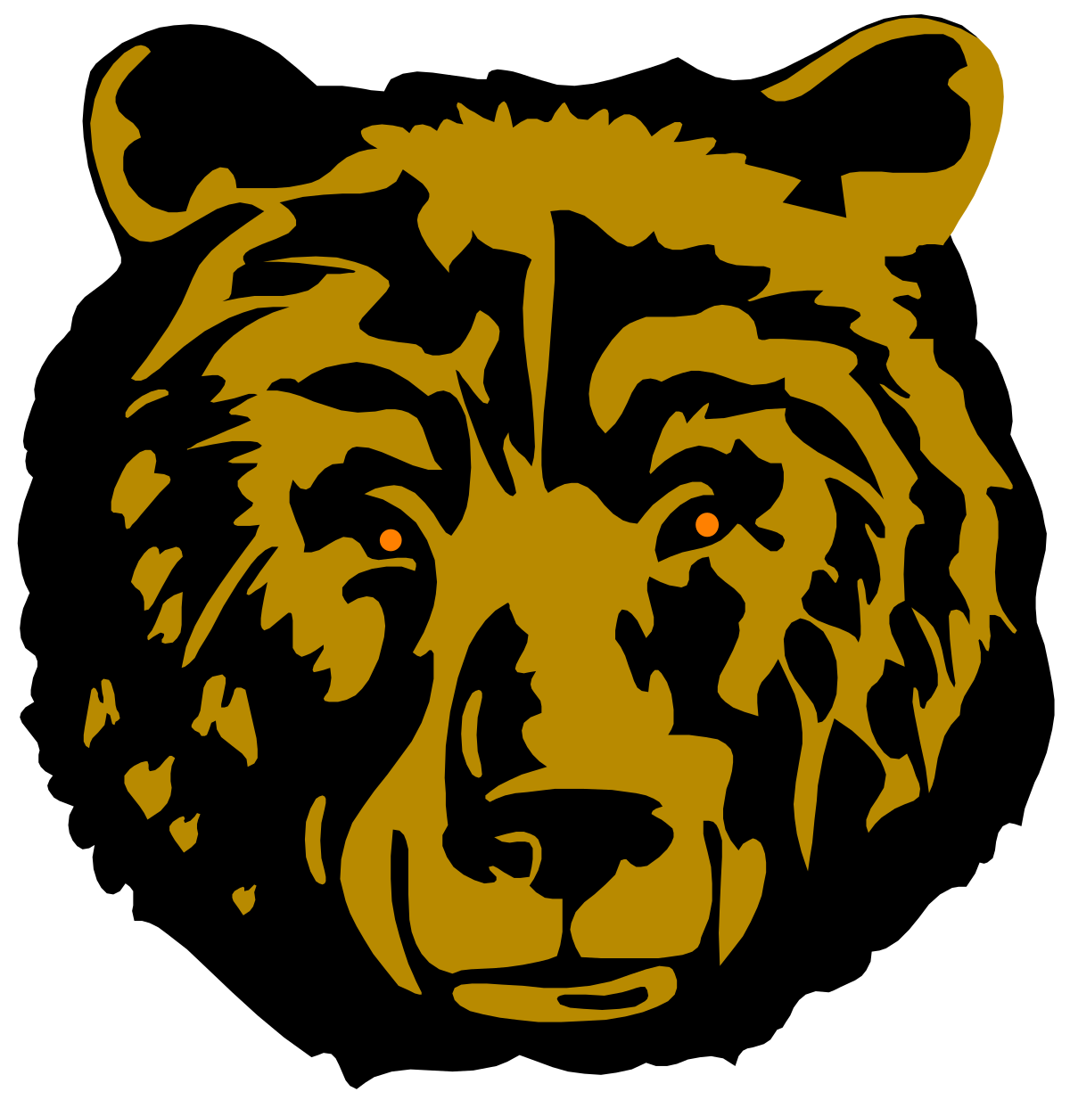 Bear Head Clipart with Black Background for Stunning Visuals