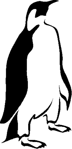 Penguin Silhouette on Black Background - Striking Clipart for Every Project