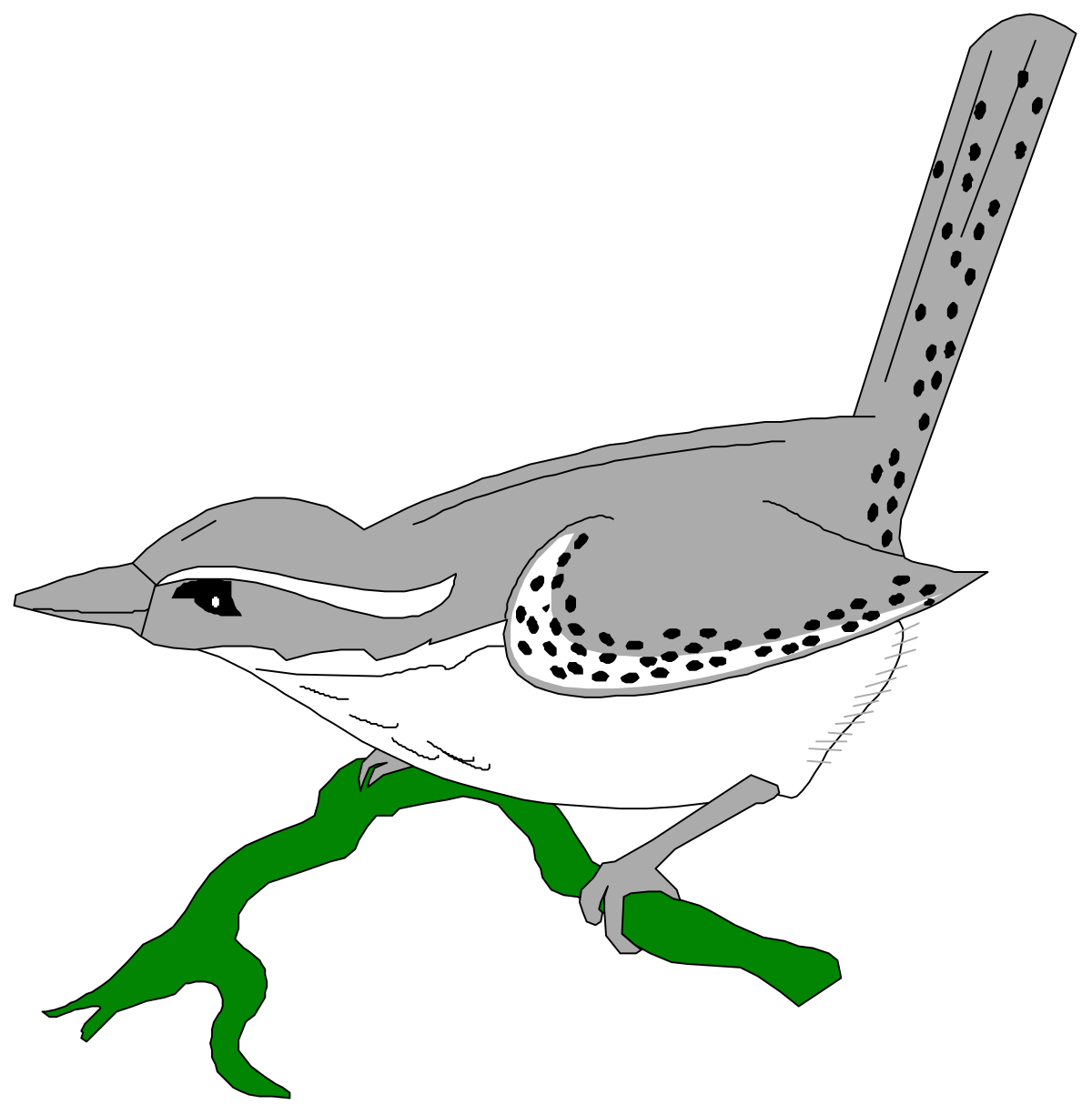 Bird with Green Beak and Black Spots Clipart