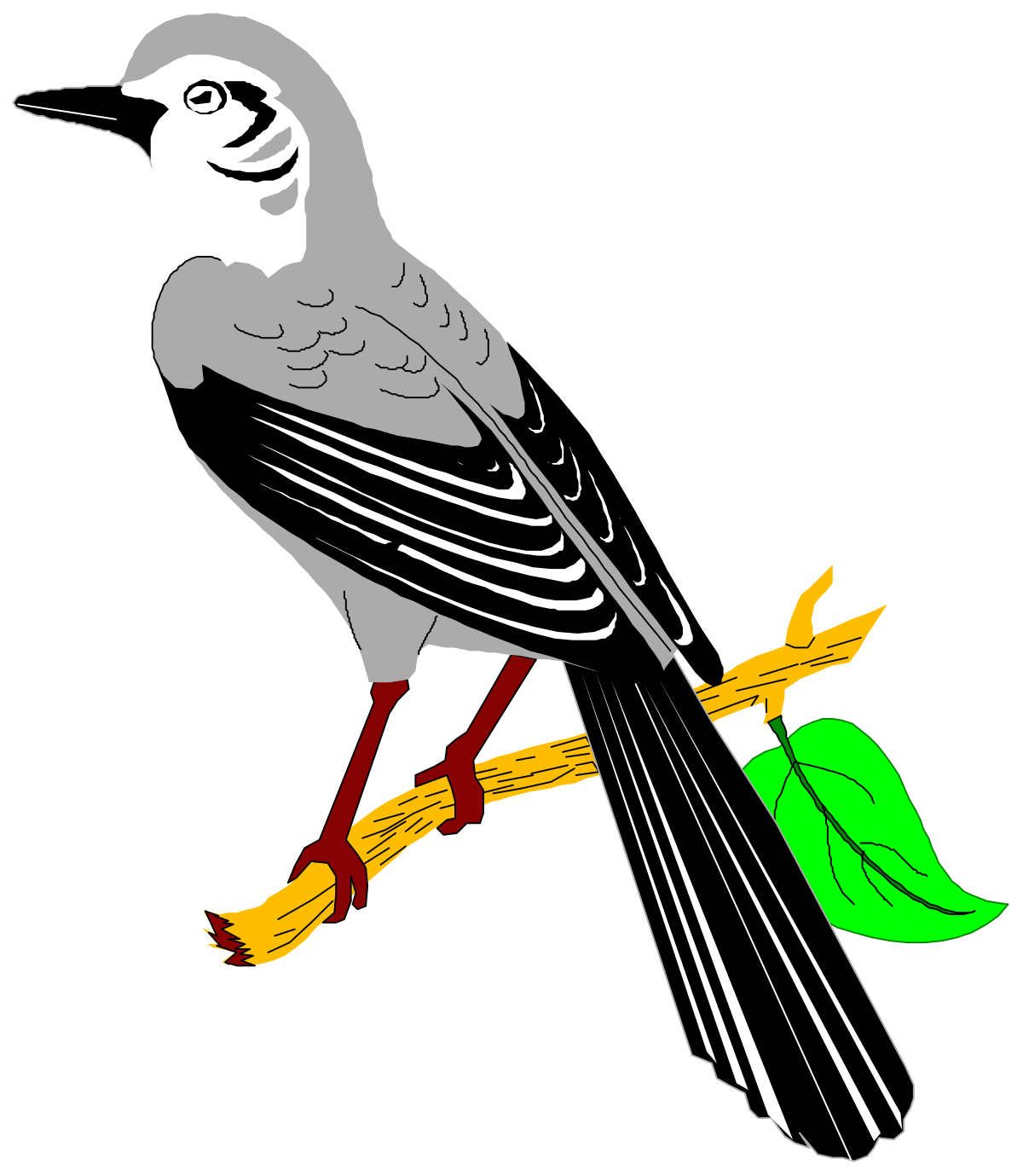 Bird on Branch with Leaf Clipart: Nature-Inspired Designs