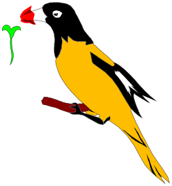 Bird with Flower in Beak - Vibrant Clipart for Nature Lovers