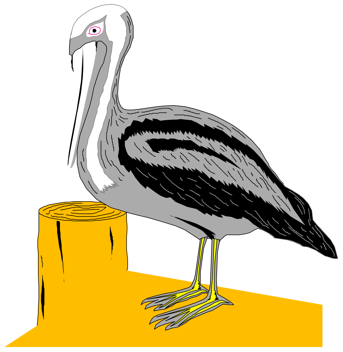 Bird on a Post Clipart: Charming Nature Illustration