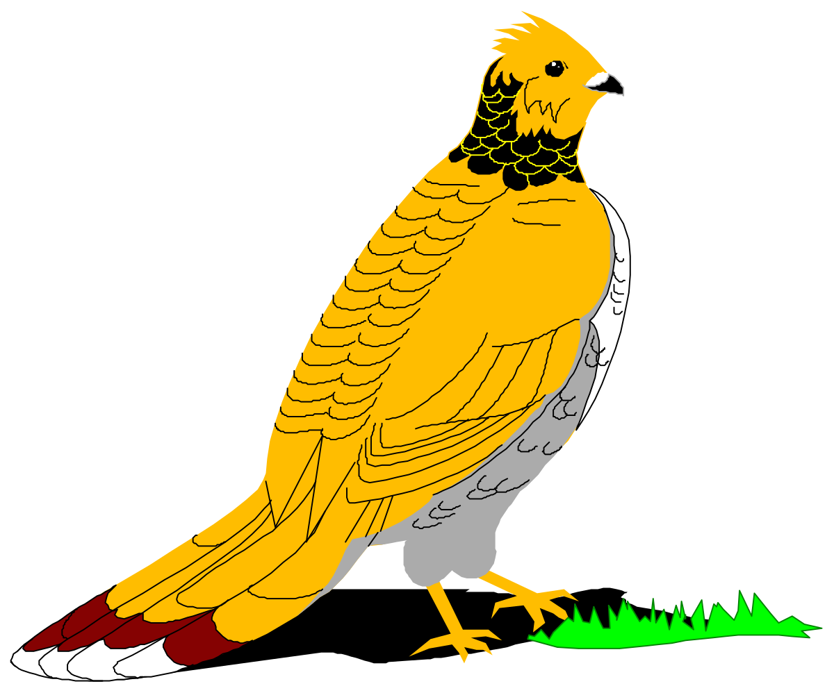 Yellow Bird on Green Grass Clipart for Vibrant Designs