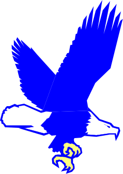 Blue and White Eagle Flying in the Air Clipart