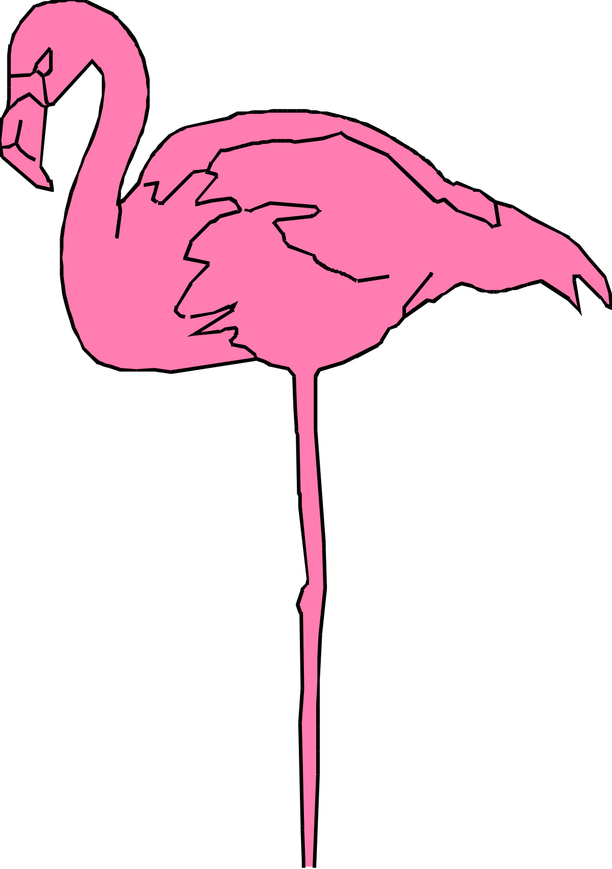 Pink Flamingo Clipart on Black Background - Vibrant and Eye-Catching