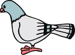 Bird Clipart with Blue Beak and Pink Feet for Creative Projects
