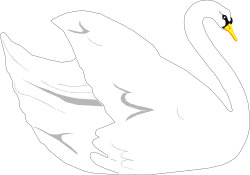 Elegant White Swan with Yellow Beak - Exquisite Clipart for Nature Lovers