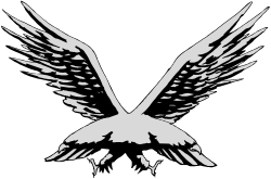 White Eagle with Wings on Black Background - Stunning Clipart Design