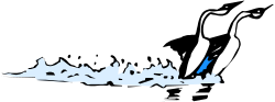 Penguin Standing on Garbage - Unique Clipart Illustrations