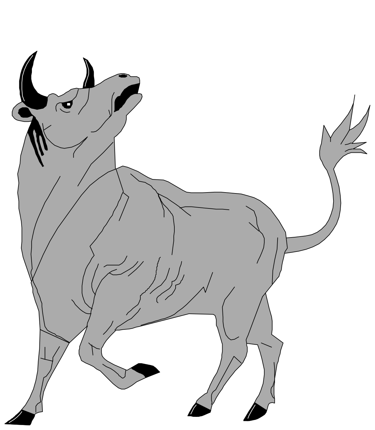 a bull with a long tail and a tail clip art png transparent Bull Clipart with Long Tail - Vibrant and Dynamic Illustrations