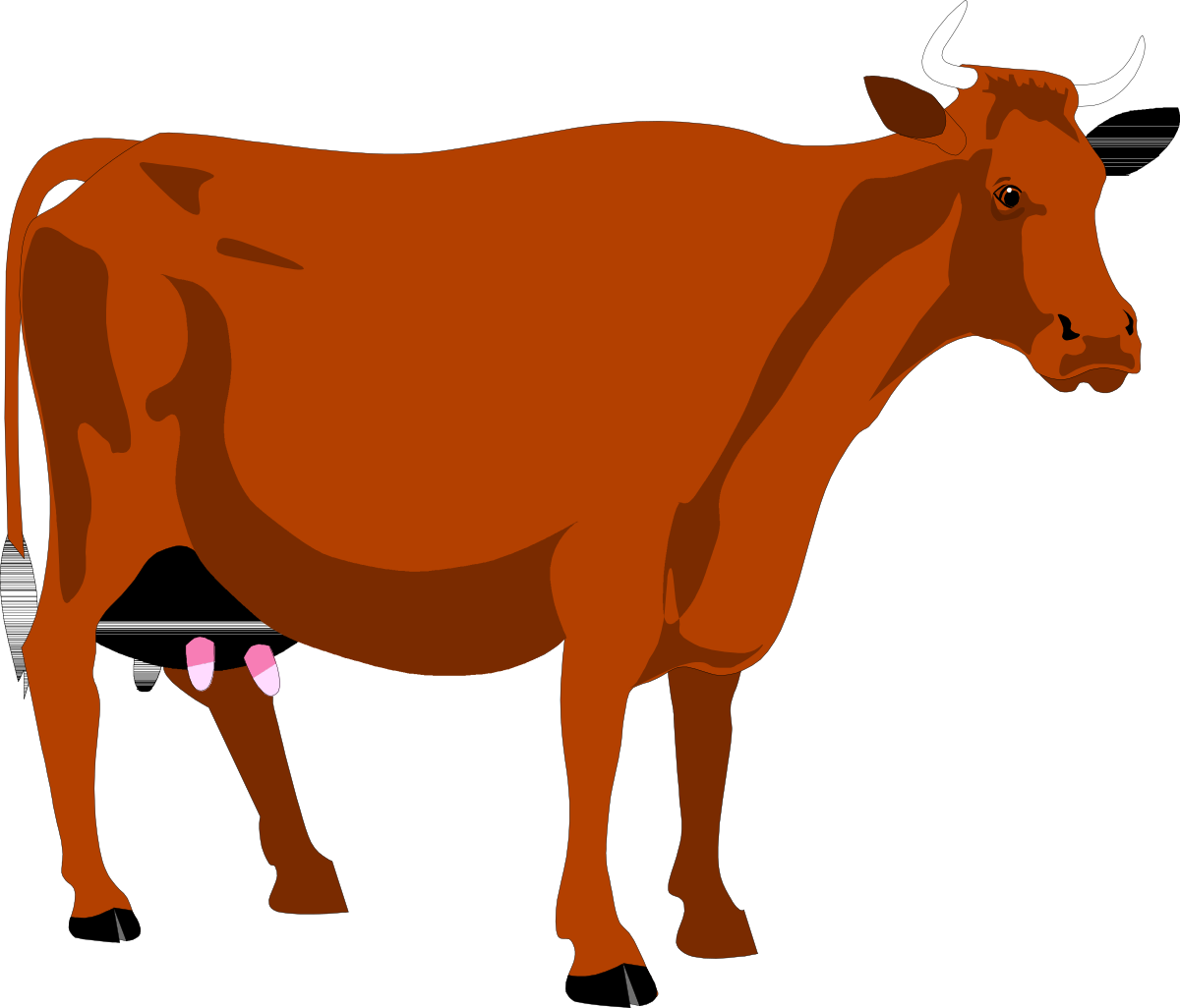 a brown cow standing on a black background clip art png transparent Brown Cow on Black Background Clipart: Perfect for Your Farm-Themed Projects
