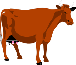 Brown Cow on Black Background Clipart: Perfect for Your Farm-Themed Projects