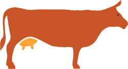 Brown Cow Clipart Against Black Background