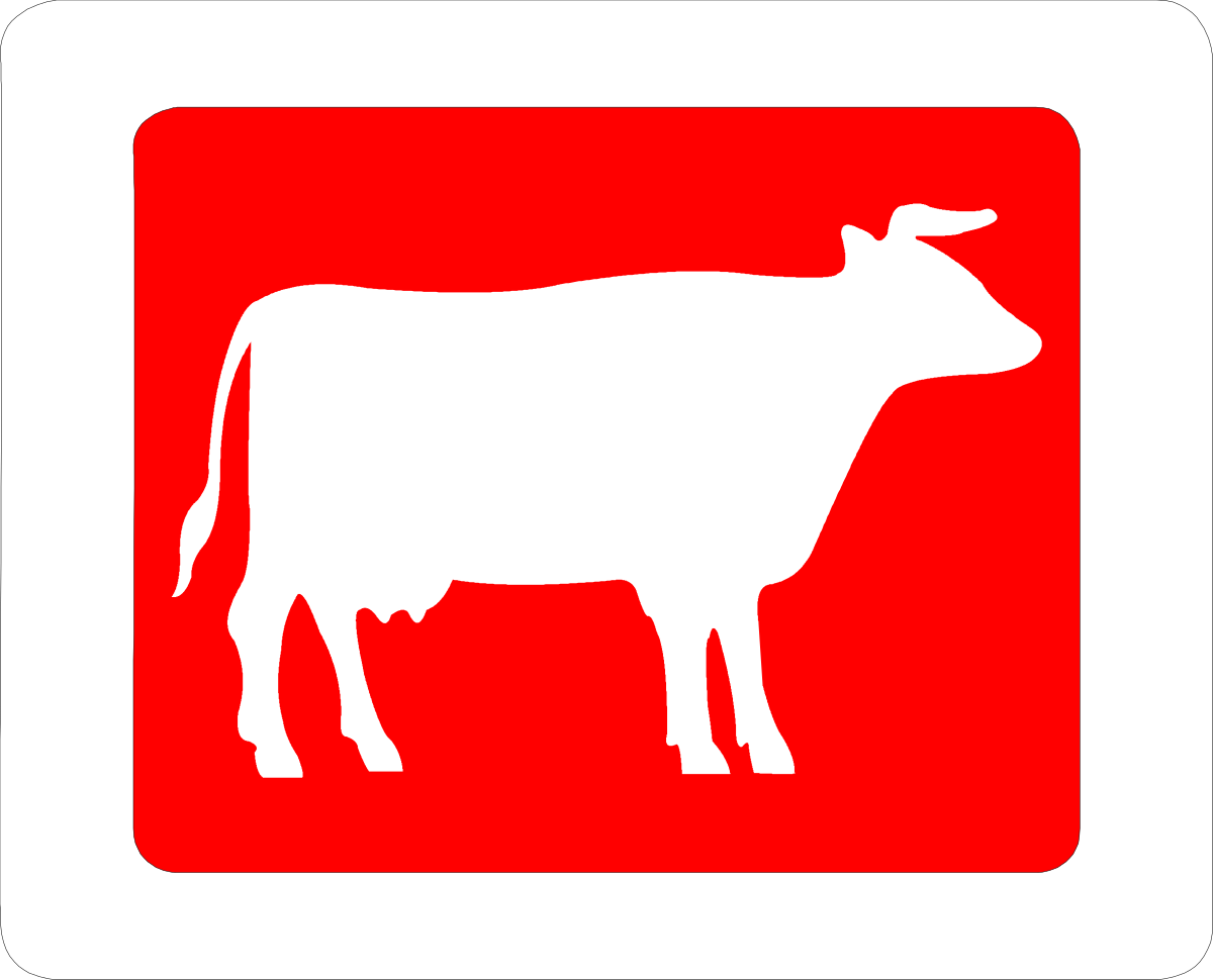 Cow Clipart on Red and White Sign  Perfect for Farm Themes