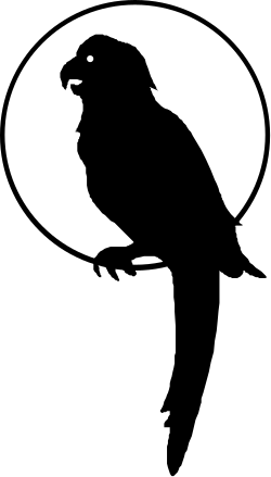 Bird Silhouette Against Full Moon Clipart