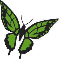 Green Butterfly with Dots - Vibrant Clipart for Nature Themes