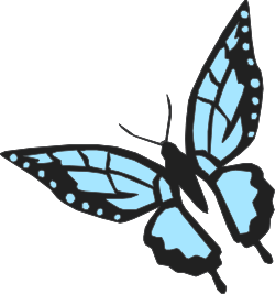 Blue Butterfly with Black and White Spots - Stunning Clipart Illustration