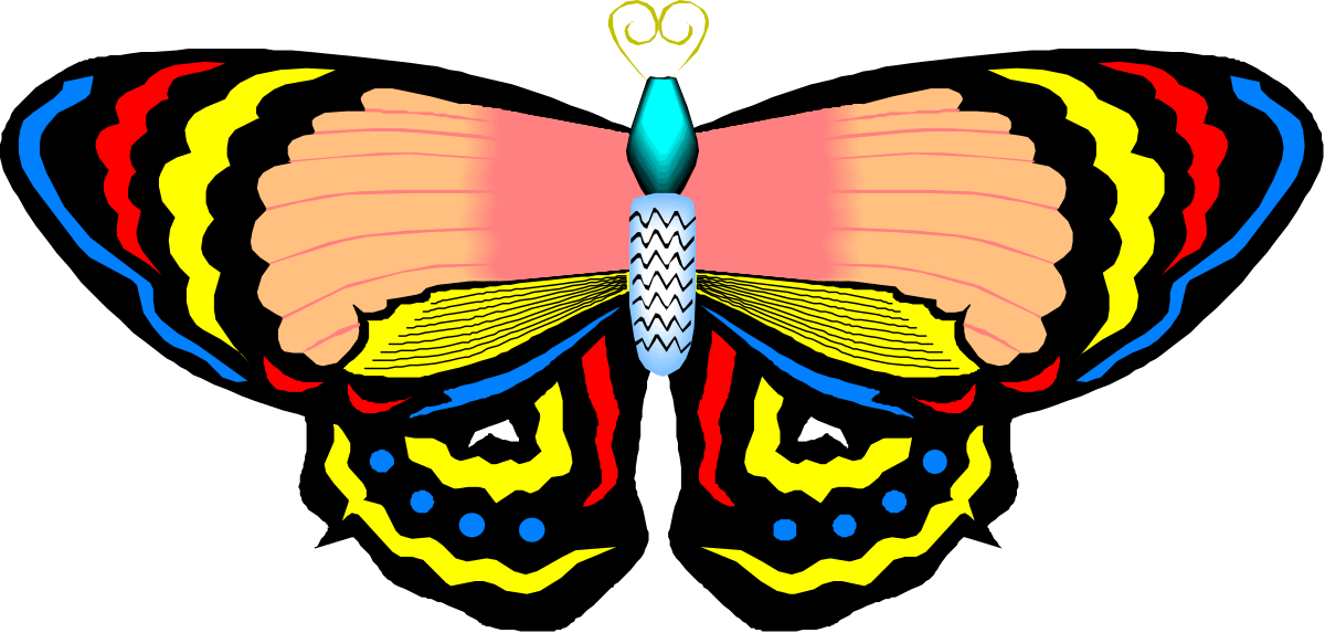 Colorful Butterfly Clipart with Vibrant Wing Patterns