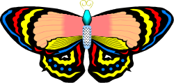 Colorful Butterfly Clipart with Vibrant Wing Patterns