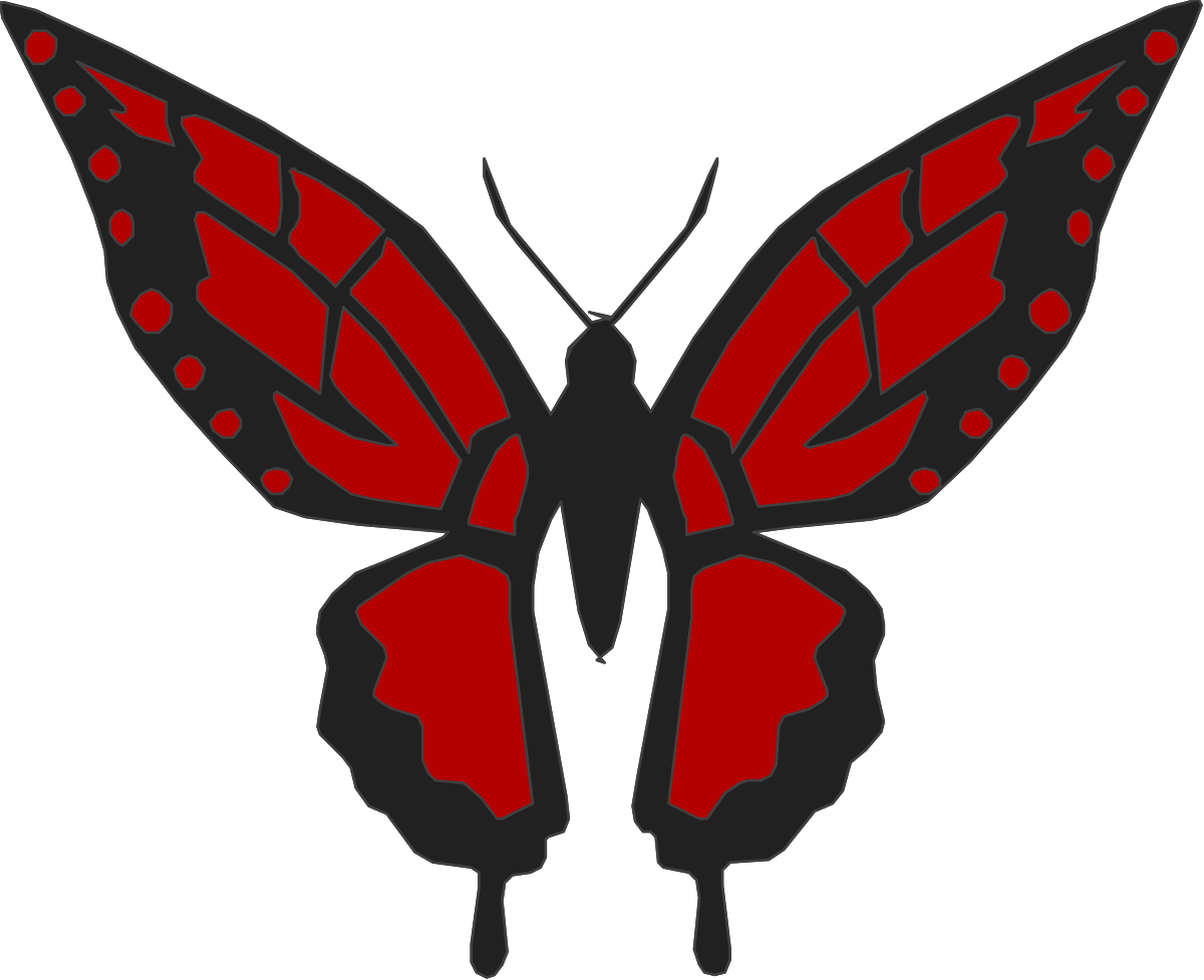 a red butterfly with black spots on it clip art png transparent Red Butterfly with Black Spots - Stunning Clipart for Nature Inspired Projects