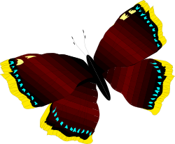 Butterfly with Yellow Wings and Blue Eyes - Vibrant Clipart for Your Projects