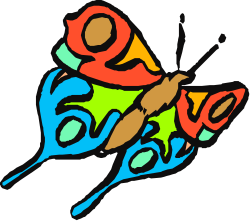 Colorful Butterfly Clipart on Black Background