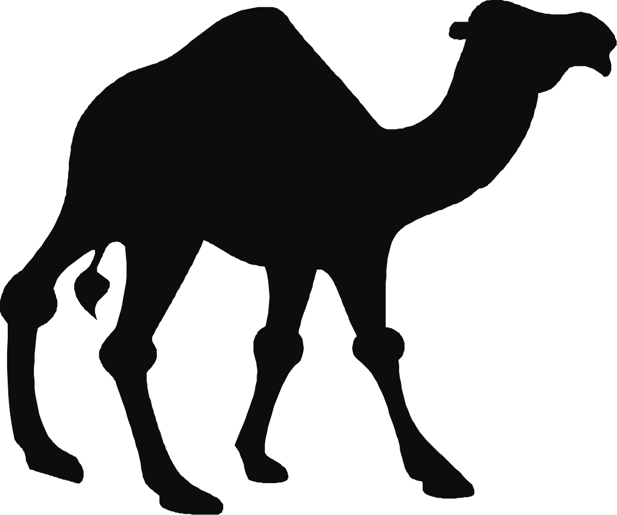 a black and white silhouette of a camel clip art png transparent Camel Silhouette Clipart: Elegant Black and White Design