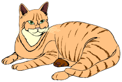 Cat Laying Down on the Ground - Charming Clipart Scene