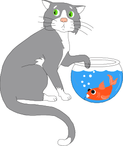 Cat with Fish: Adorable Clipart Illustration for Your Projects