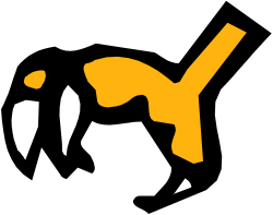 Black and Yellow Logo with White Outline - Striking Clipart Design