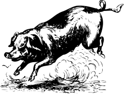 Dog Clipart - Stunning Black and White Drawing of a Playful Pup
