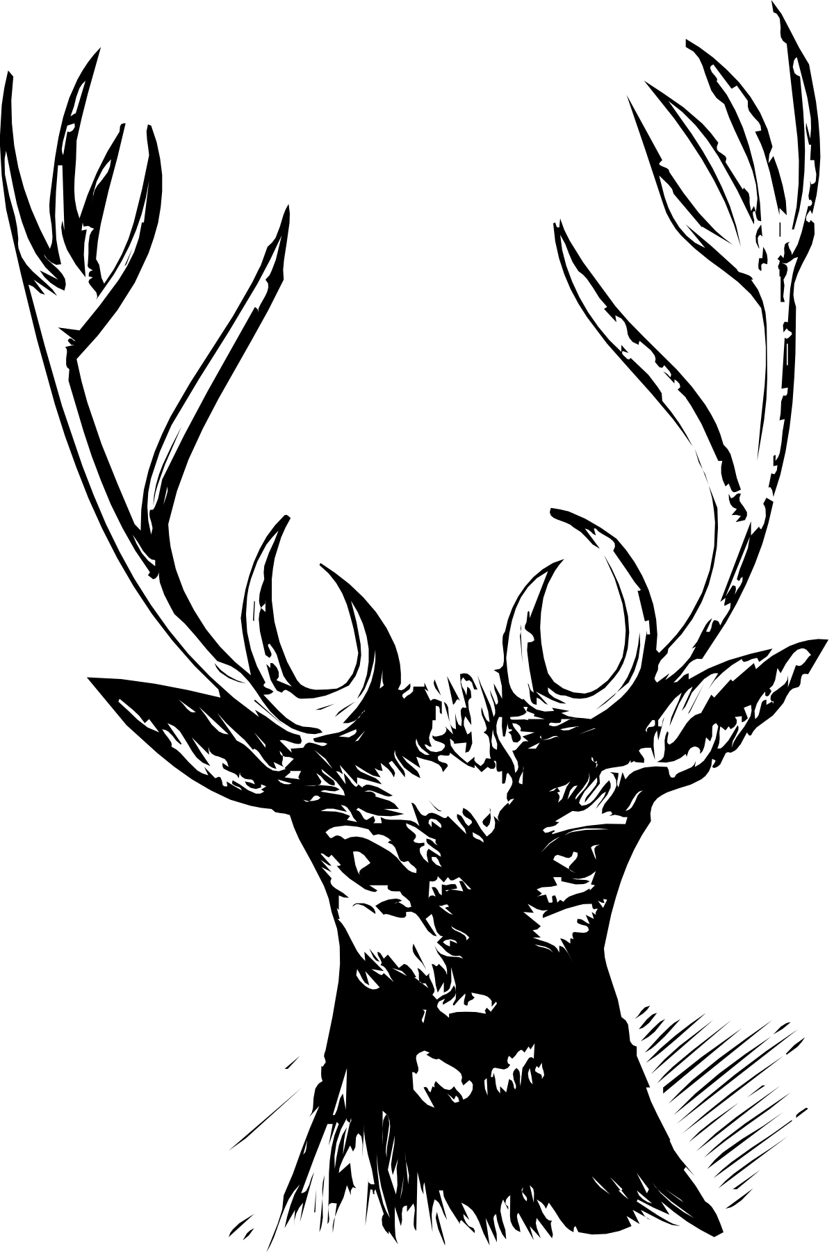 Deer Head Clipart: Majestic Antlered Stag Illustration
